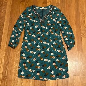 BODEN‎ Embellished Notch Neck Tunic Dress Floral Size US 8 Multi